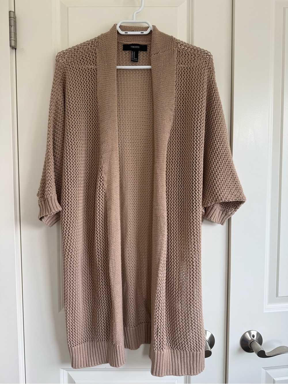 Forever 21 Taupe Open-Knit Cardigan